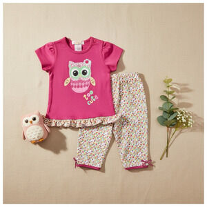 New Without Tags My Kids Baby Girl Outfit set Shirt Pants Size 12 months